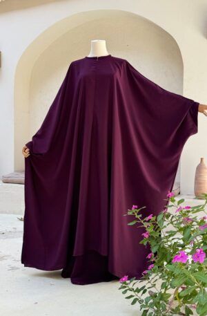 Plum Purple Batwing abaya