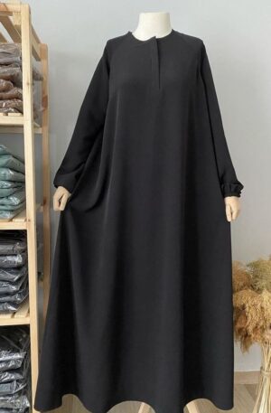 Premium Jet Black Minimalist Abaya