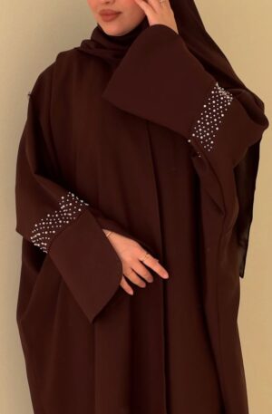 Elegant Espresso Pearl Abaya